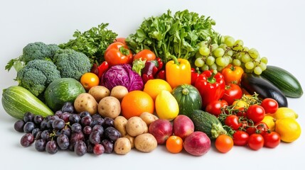 Fruit and vegetable collection. Generative AI