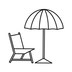 Relaxing Beach Scene Umbrella, Chair, Summer, Vacation, Sun, Sand, Seaside, Holiday, Relaxation, Res