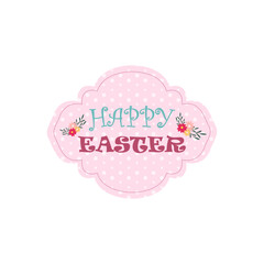 Cute Easter Bunny Gift Tags and Labels Flat Illustration