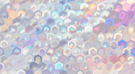 Soft pastel abstract background with 3D hexagonal pattern