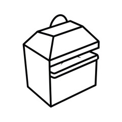 Takeaway Food Container, Cardboard Box, Delivery Package, Handle, Lid, Takeout, Restaurant, Packaging