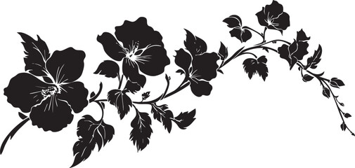 Elegant floral silhouette vector for decorative design and artistic projects.