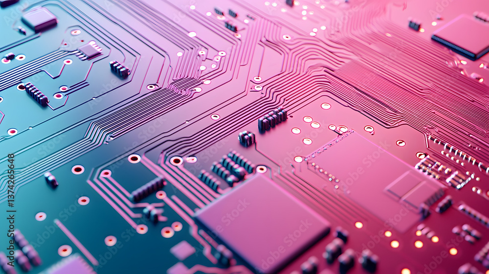 Aufkleber dynamic digital circuit board design technology hub digital art innovative environment close-up view