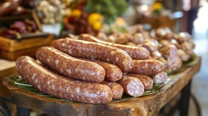 Merguez, poultry sausages. Generative AI