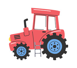 Obraz premium Retro red tractor farm machinery