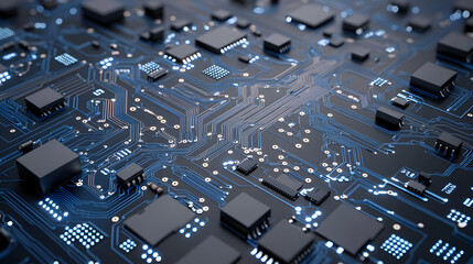Digital circuit board technology overview modern electronics image collection high-tech environment close-up perspective