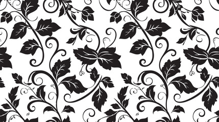 Elegant black and white floral pattern for vintage design and decorative backgrounds.