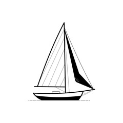 Vector images of boats. Line drawings of boats. Sailing vessels. Motorized vessels for sailing. Yachts, sailboats, ships and rowing boats