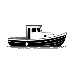Vector images of boats. Line drawings of boats. Sailing vessels. Motorized vessels for sailing. Yachts, sailboats, ships and rowing boats