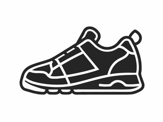 Running sneaker icon in bold black and white style