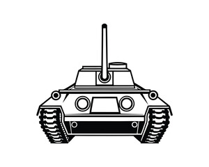 Tank vector illustration, Tank silhouette, isolated on a white background.