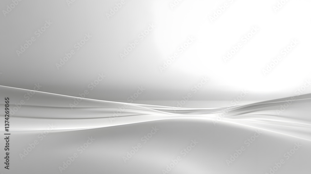 Aufkleber monochrome gradient flowing waves studio environment abstract art minimalist design serene viewpoint