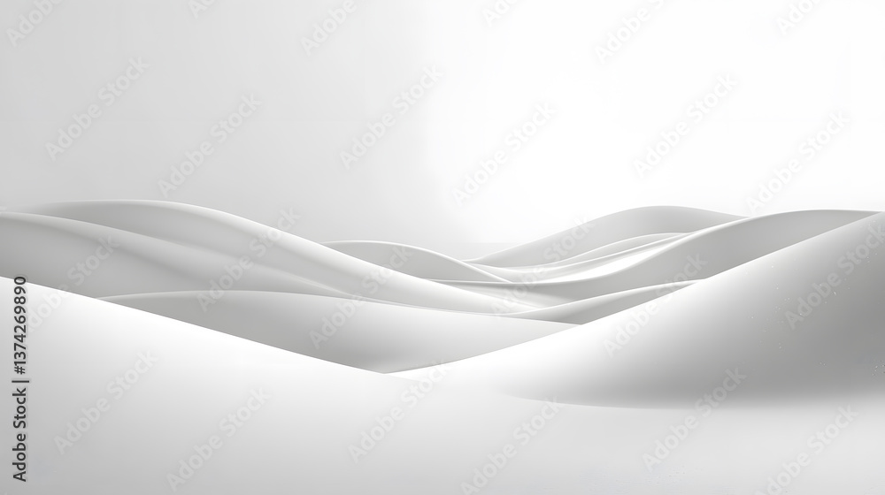 Aufkleber monochrome gradient waves abstract digital art minimalist design soft environment aerial view visual