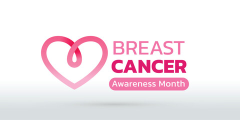 World Breast Cancer Awareness Month illustrate with the pink ribbon that is the international symbol to become breast cancer awareness, design with pink color vibes. Important month on October.