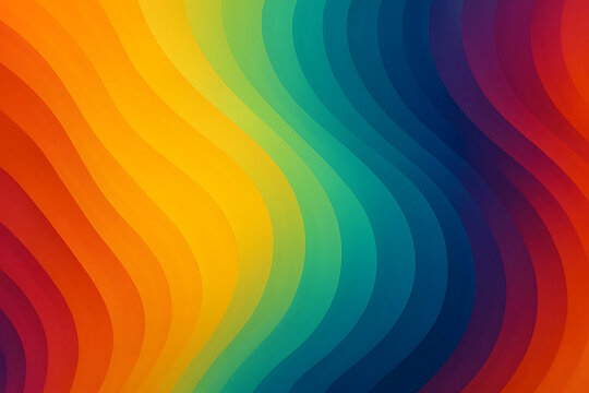 Abstrakte Farbfl&auml;chen mit Wellenstruktur und Regenbogenverlauf in kr&auml;ftigen und harmonischen Farbt&ouml;nen
