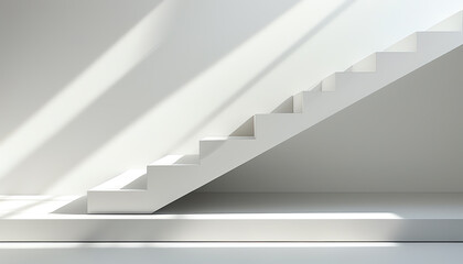 An image of a diagonal staircase with clean, geometric steps