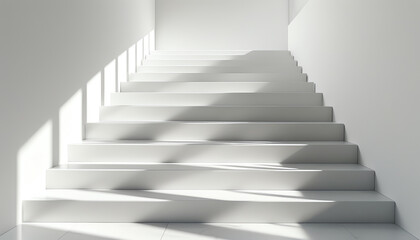 Fototapeta premium An image of a minimalist diagonal staircase with clean, geometric steps