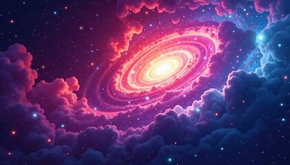 Abstract swirling nebula texture, perfect for website backgrounds, astronomy, overlay, texture