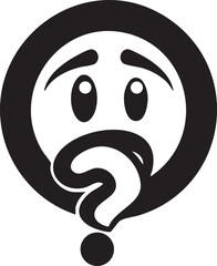 Fototapeta premium Confused emoji with question mark as mouth for creative design concepts.