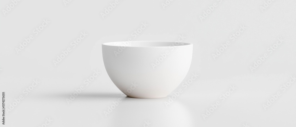 Aufkleber 3d rendering of a white ceramic cup or vase. the cup is empty and is standing upright on a plain whi