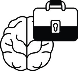 A brain and briefcase are shown together