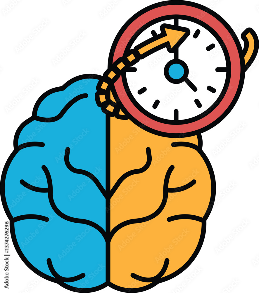 Poster a brain with a clock on it