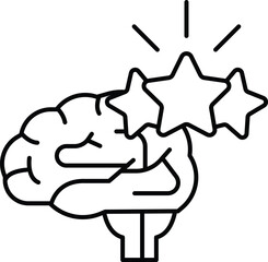 A brain with three stars on it