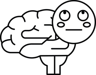 A cartoon brain is holding a person's head