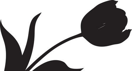 Elegant tulip silhouette vector illustration for floral design and decoration projects.
