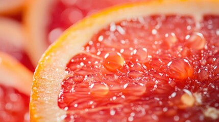 Red grapefruit slice. Generative AI