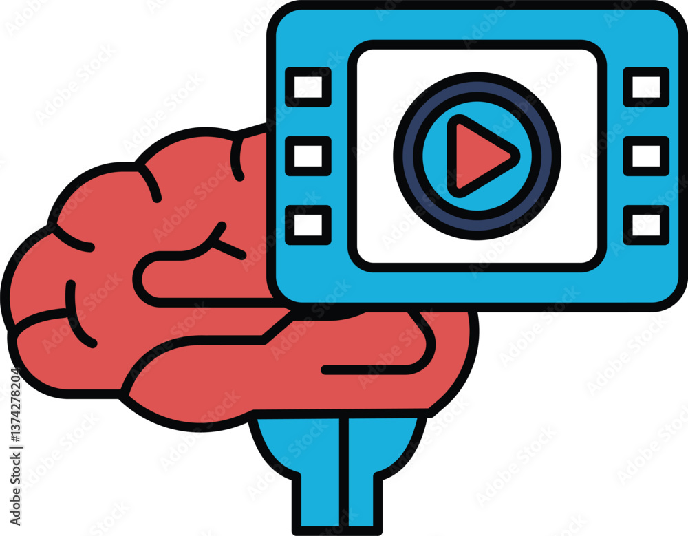 Poster a brain is shown with a video player on top of it