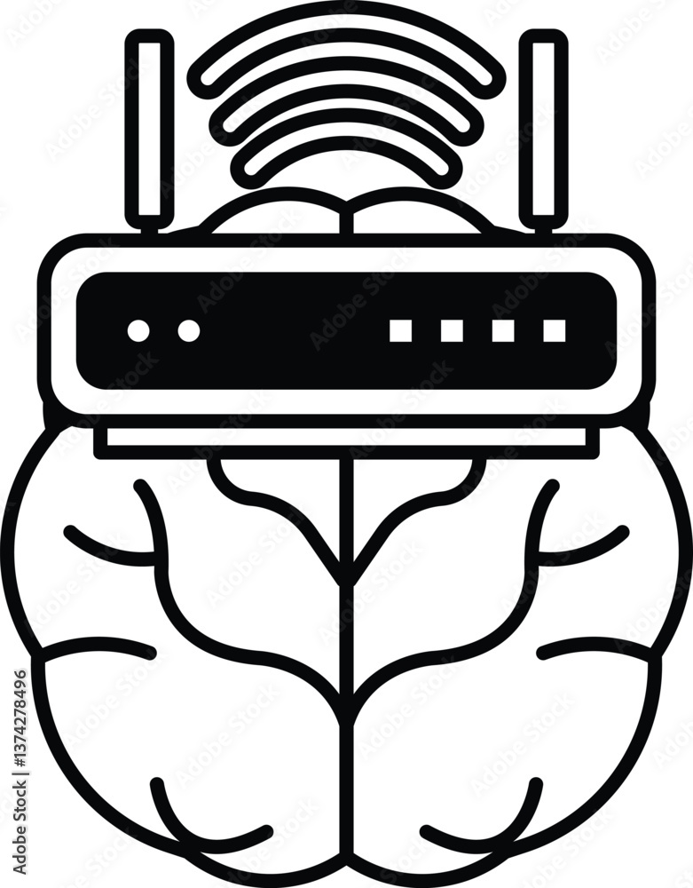 Poster a brain with a wifi router on it