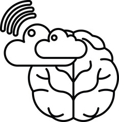 A brain with a cloud on top of it