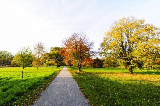 Landschaftsgarten Harrachpark im Herbst, &Ouml;sterreich, NIeder&ouml;st