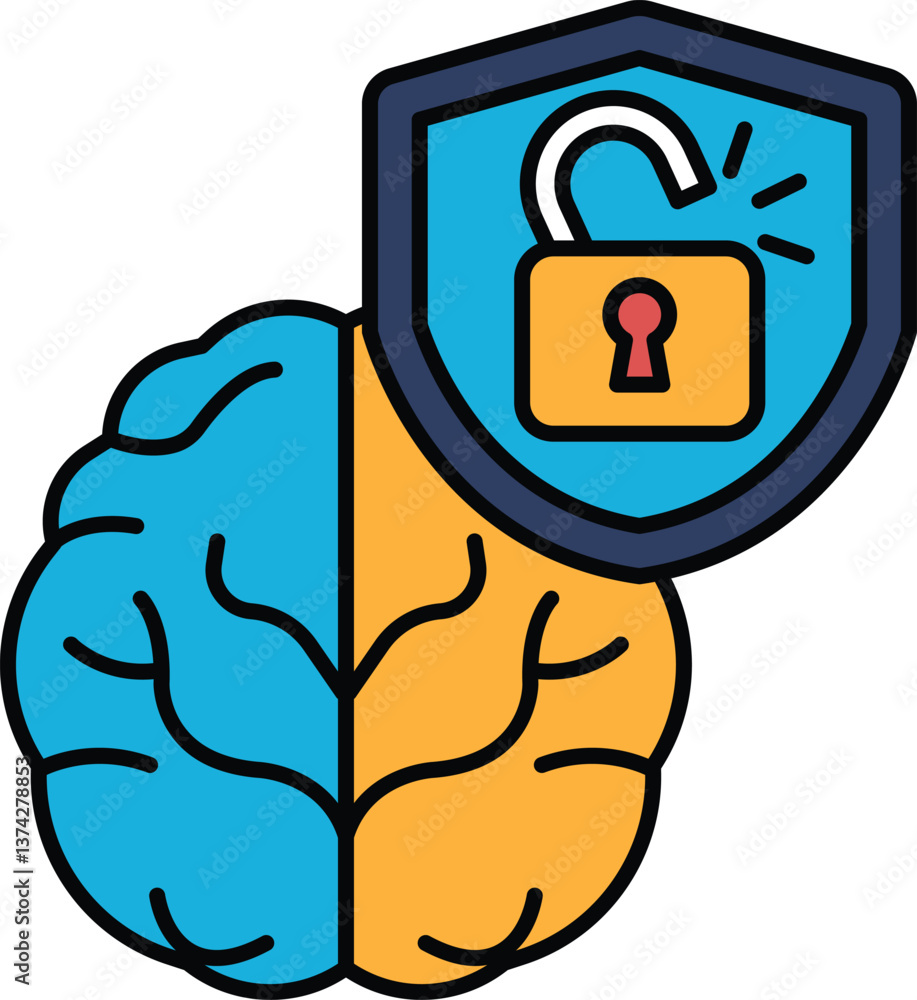 Poster a brain with a lock on it