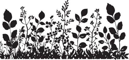 Silhouette of various plants and foliage for natural and decorative designs.