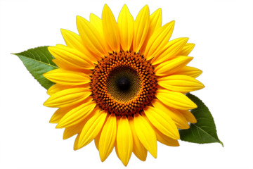 Vibrant sunflower isolated on white background, perfect for summer designs, cheerful greetings, and botanical projects. Isolated on transparent background. A sunny floral element.