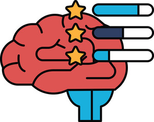 A brain with three stars on it