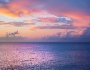 Fototapeta premium Serene Sunset Over Calm Ocean