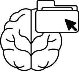 brain with a file folder on top of it
