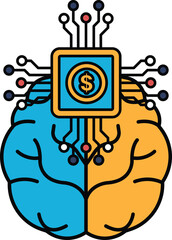 A brain with a dollar sign on it