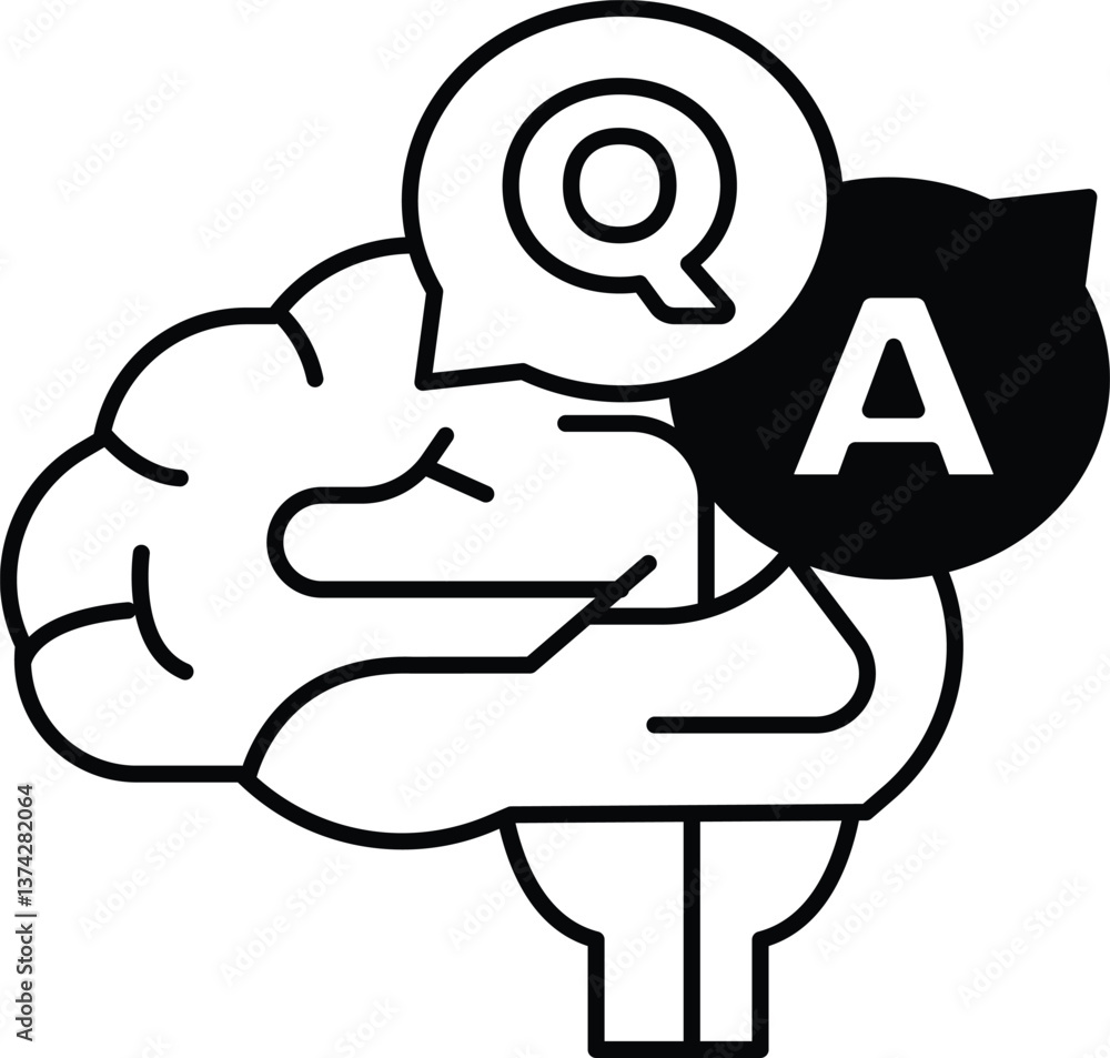 Poster brain with a q and a on it