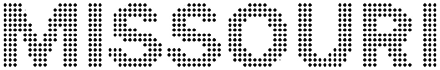 Missouri Black Dot Text with Transparent Background