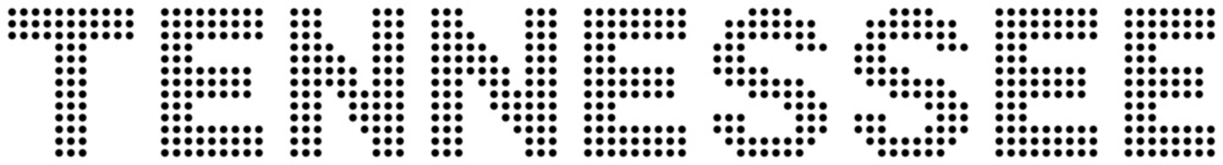 Tennessee Black Dot Text with Transparent Background