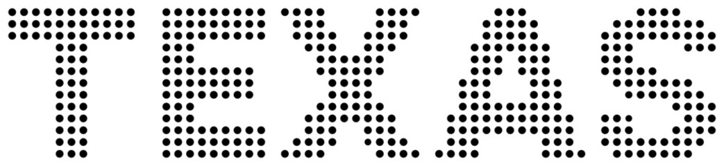 Texas Black Dot Text with Transparent Background
