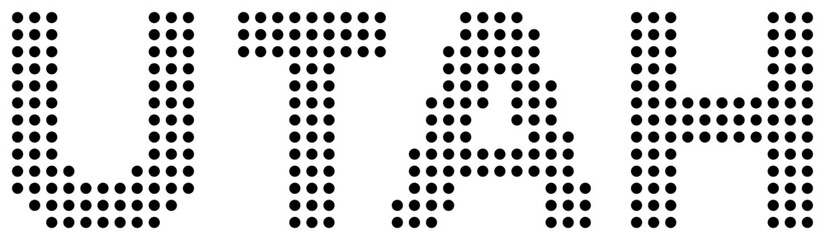 Utah Black Dot Text with Transparent Background