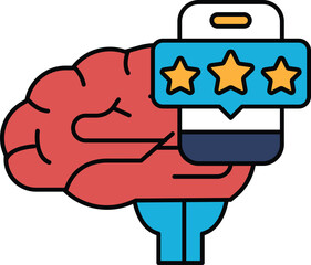A brain with three stars on it