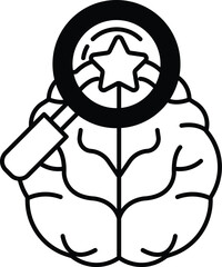 Obraz premium brain with a magnifying glass on it