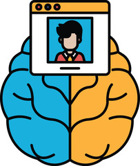 A man's face is shown on a computer screen