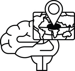 brain with a map of the world on it